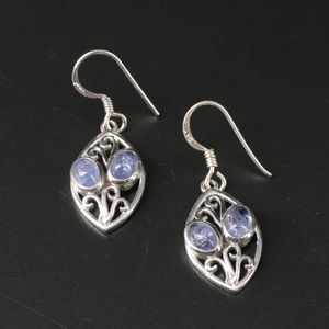Sterling Silver Tanzanite Gemstone Earrings